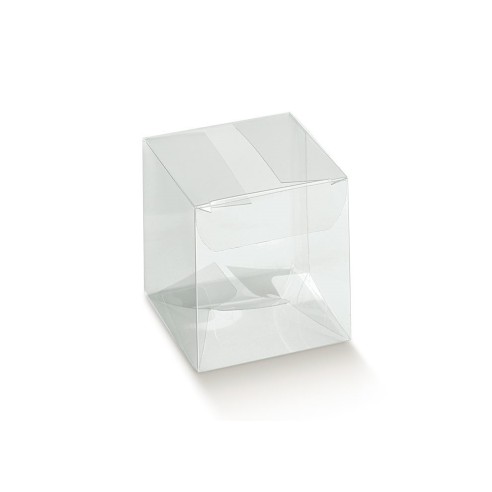 Scatola bomboniera tipo Pieghevole in PVC Trasparente 8 x 8 x 6 cm Confezione 10 pz art 94029