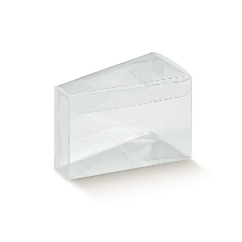 Scatola tipo FETTA TORTA in pvc Trasparente 8 x 4,5 x h 5 cm Confezione 20 pz art 12416