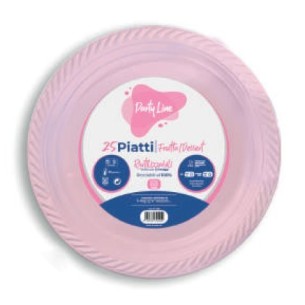 Piatto piano monouso in Plastica ROSA da 17 cm FESTA PARTY confezione 25 pz Art 0259