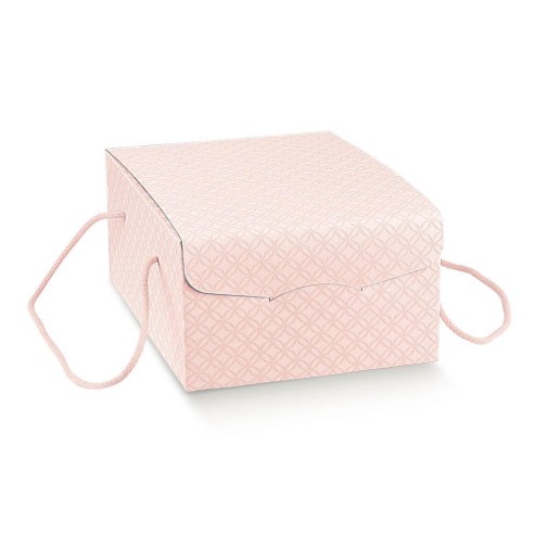 Scatola tipo SEGRETO porta  per Pasticceria o COLOMBA artigianale Colore Matelassè ROSA mis. 21 x 27 xh 12 cm Confezione 20 pz A