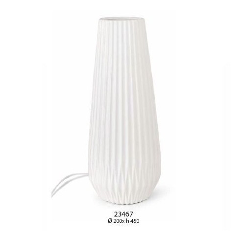 Lampada in porcellana Bianca con led h 45 x D 20 cm decorzione Art 23467