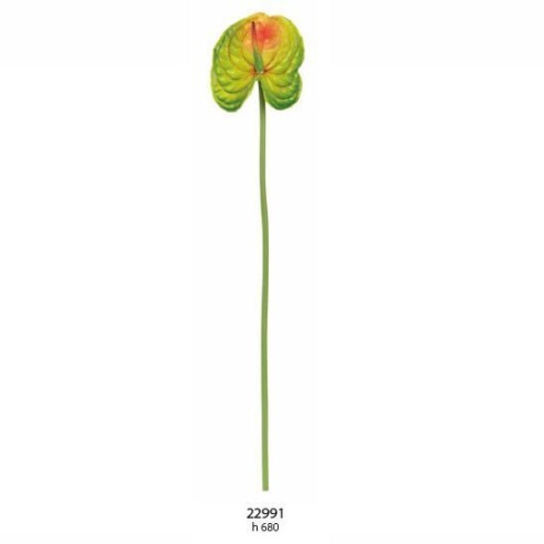 Ramo ANTHURIUM finta colore VERDE decorazione wedding matrimonio H 68 cm Confezione 12 pz art 21991