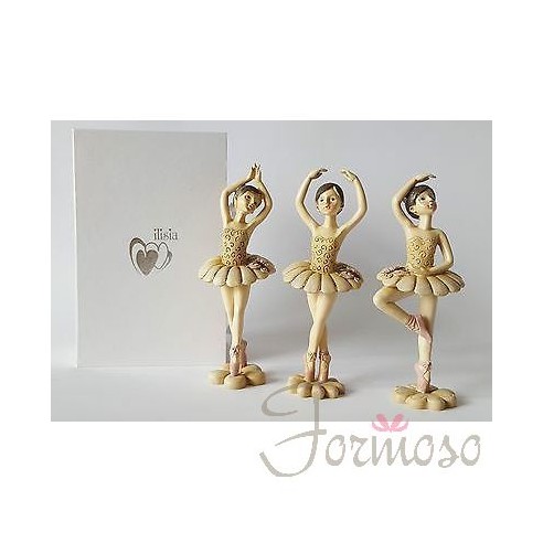 Set 3 ballerina resina avorio varie figure 70xh170 mm bomboniera art IL522