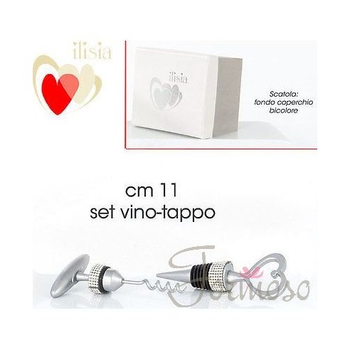 Set vino-tappo decorazione strass bomboniera matrimonio art IL473