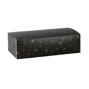 Scatola porta 2 bottiglia UNICA colore NERO con stelle ORO 34 x 18 x h 9,5 cm set 30 pz art 38920