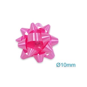 Coccarda fiocco stella adesiva decorazione busta pacco regalo 10 mm Rosa Opaco 100 pz art SS10ROSA