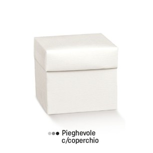 20 SCATOLE BOMBONIERE CARTONE PIEGHEVOLE BIANCO C/ COPERCHIO 17 x 17 x 8 CM