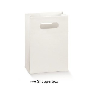 Scatola bomboniera tipo shopper  box colore fibra bianco 20 x 9 x h 28 confezione 10 pz art 19076