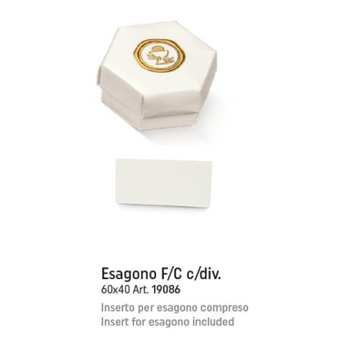 Scatola confetti tipo esagono Fondo e coperchio comunione 6 x h 4 cm confezione 10 pz art 19086