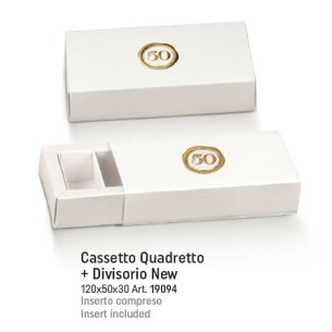 Scatola confetti tipo cassetto con numero 50 esimo anniversario 12 x 5 x h 3 cm confezione 10 pz art 19094