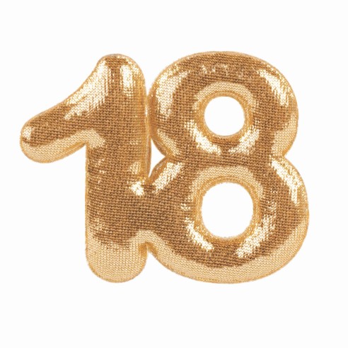 Bomboniera decorazione numero 18 oro con adesivo 4,5 cm confezione 12 pz art 29805