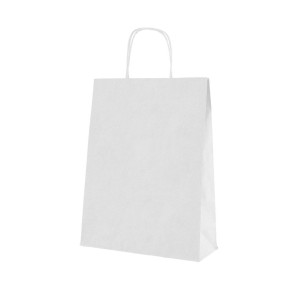 Busta in carta colore Bianca con Manico ritorto 32 x 19 x h 34 cm set 200 pz art 53CAKEWHITE32