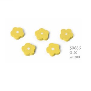 Fiore Margherita in legno giallo D 2 cm decorazione bomboniera Confezione 200 pz art 50666