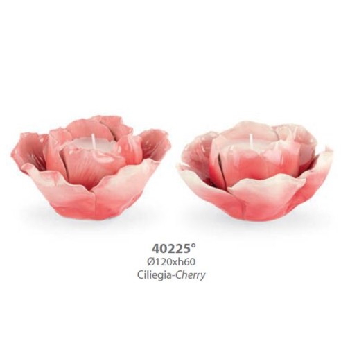 Bomboniera candela a forma di fiore PEONIA D 12 x h 6 cm con Scatola art 40225