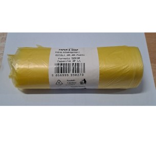 Sacchetto Busta Spazzatura Biodegradabile giallo antigoccia 50 x 60 rotolo da 20 pz Art 50X60GIALLO