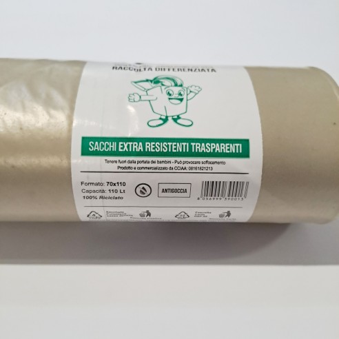 Sacchetto Busta Spazzatura Biodegradabile ambra antigoccia 70 x 110 rotolo da 700 gr Art 70X110AMBRA