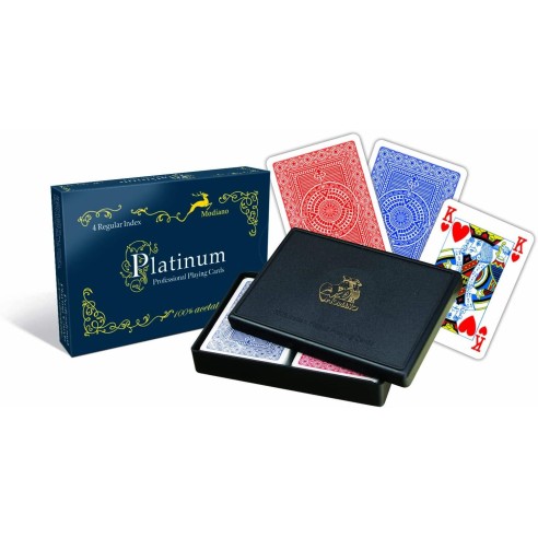 Mazzo di carte da gioco ramino POKER in plastica 100% italiane MODIANO PLATINUM Cartone da 5 mazzi art MODIANOPLAT5
