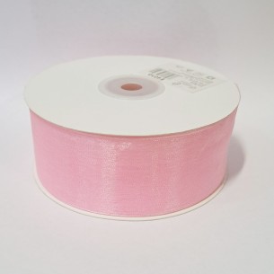 Nastro organza 4 cm rotolo bobina da 50 mt ROSA fai da te - art E4010