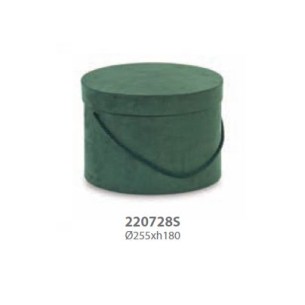 Scatola tonda in Alcantara Verde Wedding decorazione D 25,5 x h 18 cm art 20728