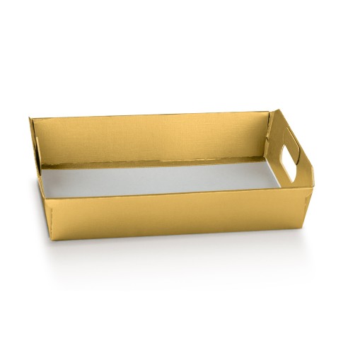 Cesto in cartone fibra oro porta Bomboniere cesto porta regalo misura 22x16xh 5 cm Confezione 50 pz art 39314