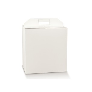 Scatola in cartone porta Panettone e Bottiglia confezioni Natalizie fibra bianco 30,5 x 22,5 x h 35 cm conf 30 pz Art 29427