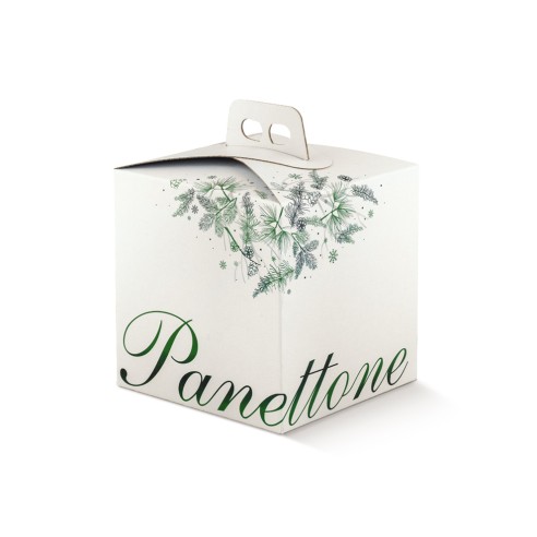 Scatola porta Panettone artigianale pasticceria tipo quadrella bianco 24,5 x 24,5 x h 19 cm Confezione 30 pz Art 39469