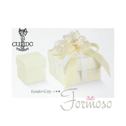 Scatola Fondo coperchio porta confetti ardesia avorio 100x100x60 n 9 pz art 56400