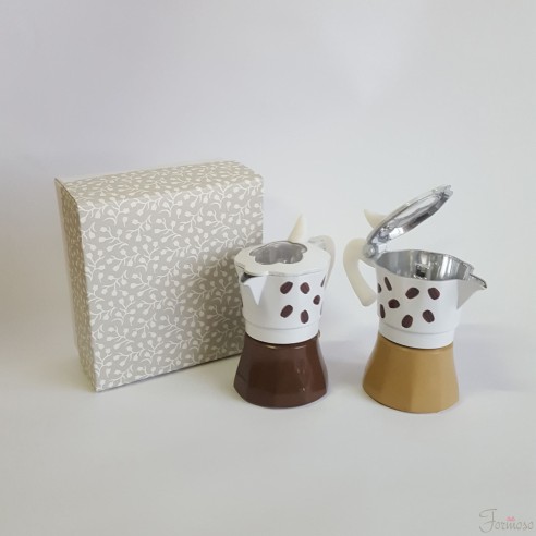 Set 2 Caffettiere funzionanti vari colori h 12 cm bomboniera art 12225