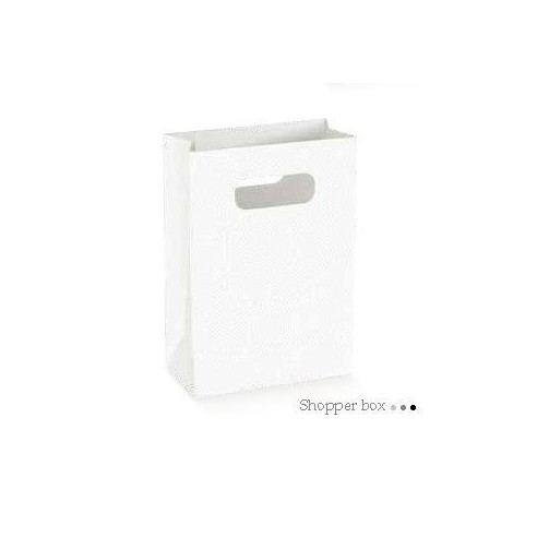 Scatola Shopper box lino Bianco Wedding Bags 10 x 5 x H 14,5 cm Confezione 10 pz art 71668