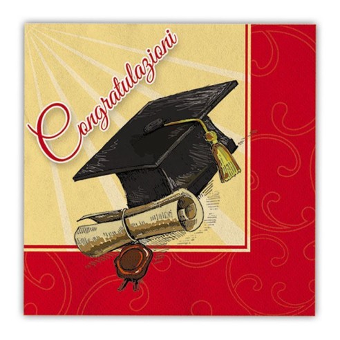 Tovaglioli Laurea 33 x 33 cm Festa Dottore Dottoressa 20 pz Art. 66090