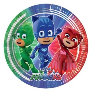 Piatti PJ MASKS Pigiamini cm 19,5 per torta dolci 8 pz Art  PJMPIAT