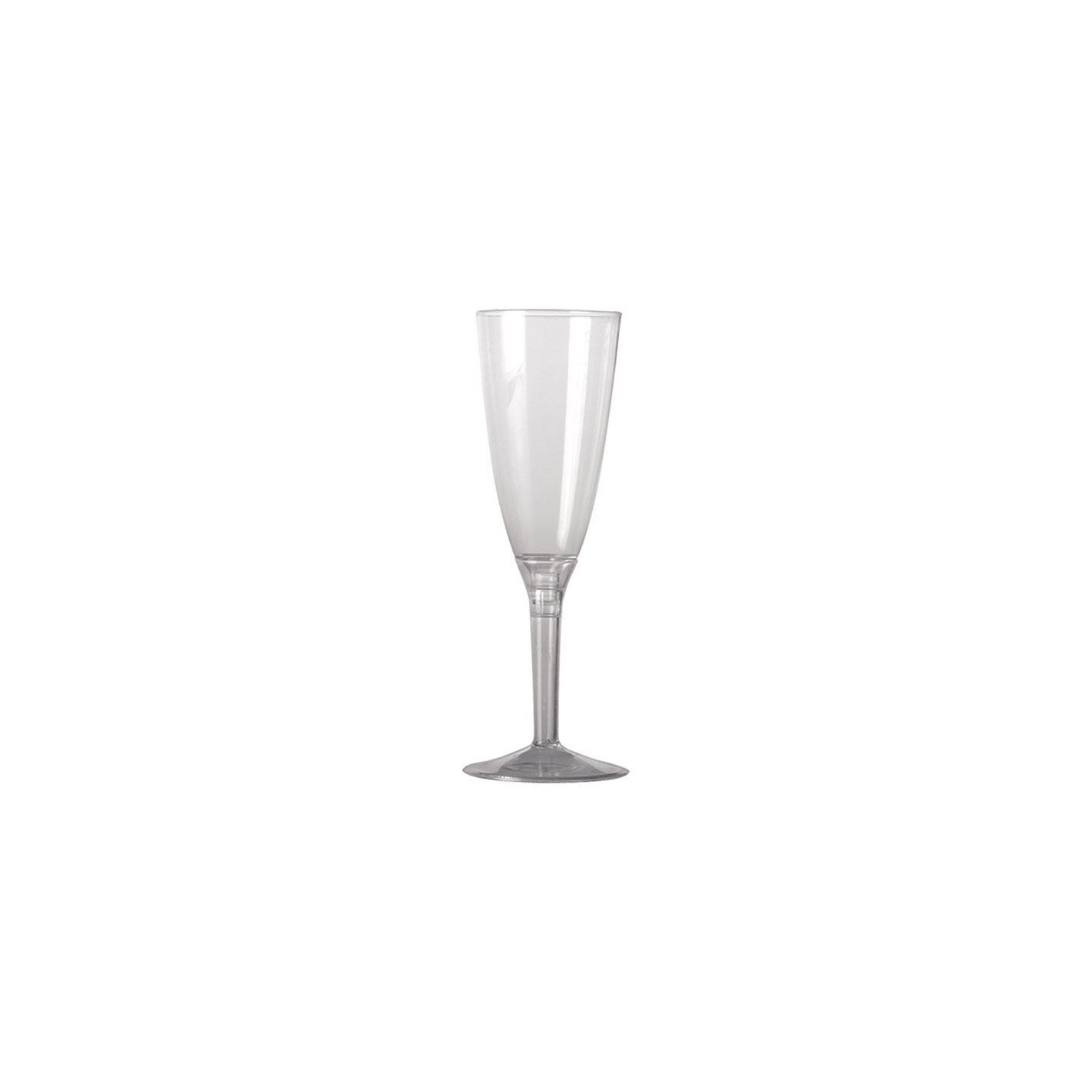20 Calici Flute da Champagne in Plastica con Base Fucsia