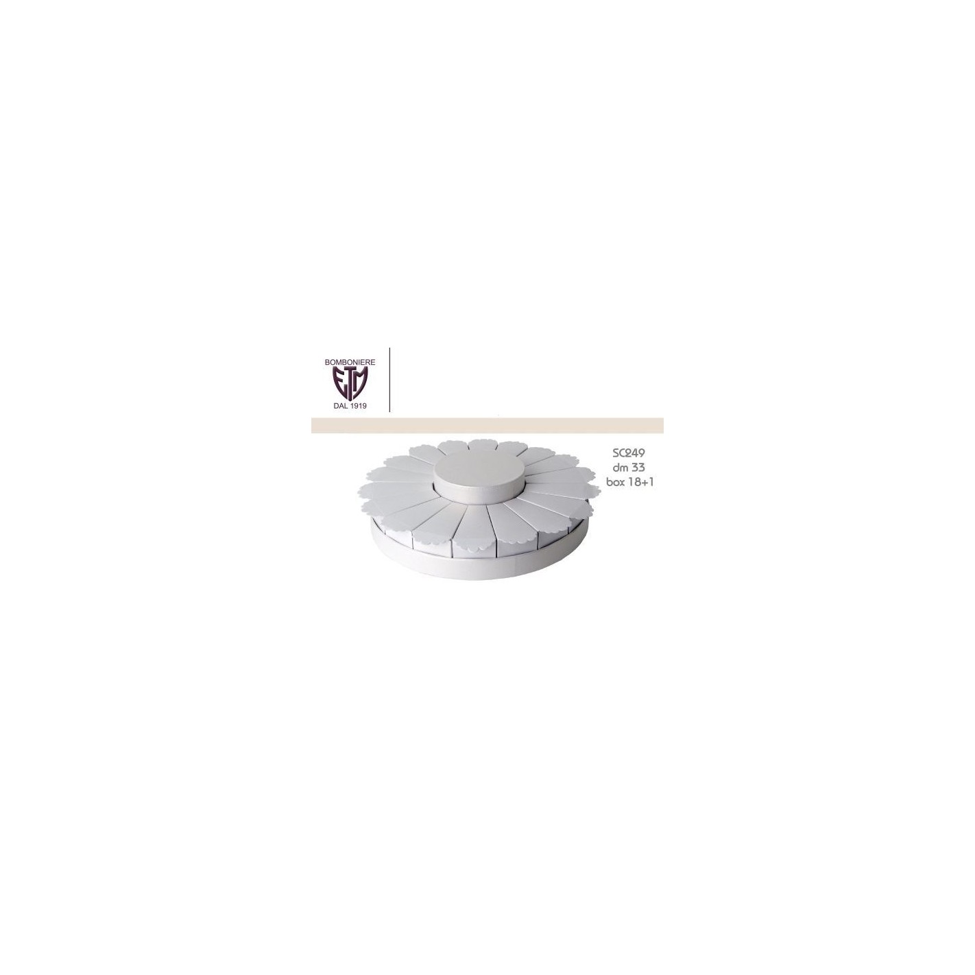 Confezione da 100 pz. Scatola di colore bianco per torta mm. 230x230x70 a  soli 97,92 € su Bomboniere Portaconfetti