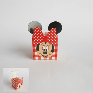 Bomboniera Scatola cubo Confetti inserto Minnie Disney rosso set 16 pz art 68022