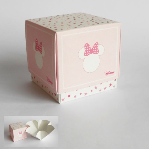 Bomboniera Scatola cubo Confetti Minnie Disney Rosa set 10 pz art 68067