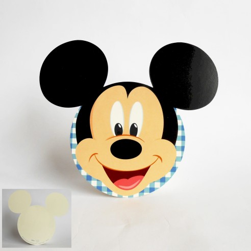 Biglietto invito o tablò sagoma Topolino Disney Celeste set 20 pz art 68030