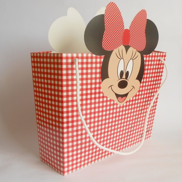 Bomboniera Scatola Shoppers Busta Minnie Disney Rosso set 10 pz art 68027