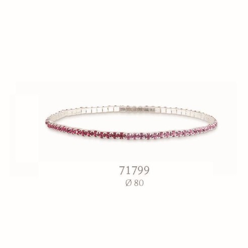 Bracciale con strass Rosa e Fuxia idea bomboniera D. 8 cm set 12 pz  art. 71799