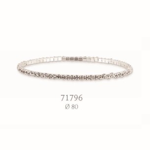 Bracciale con strass bianchi idea bomboniera D 8 cm conf 12 pz  art. 71796