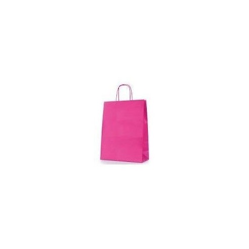 Busta in carta colore Fucsia pastello con Manico Ritorto 18x8xh 24cm Conf 400 pz art  FUC18824