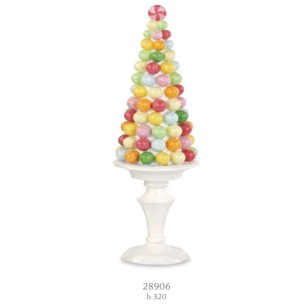 Torta albero in resina a forma TORTA di Caramelle multicolore wedding H 32 cm Art 28906