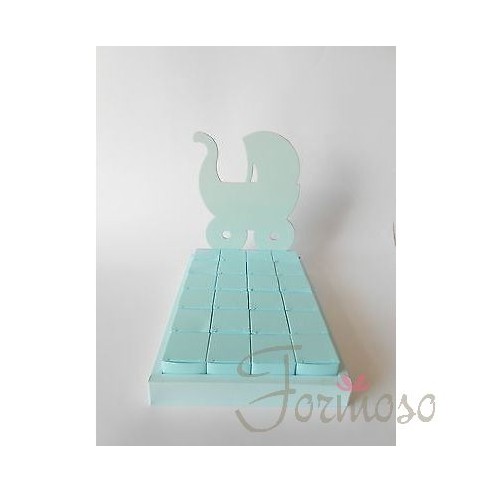 Torta vassoio baby bimbo celeste 24 cubi 300x210mm bomboniera confetti art SC261