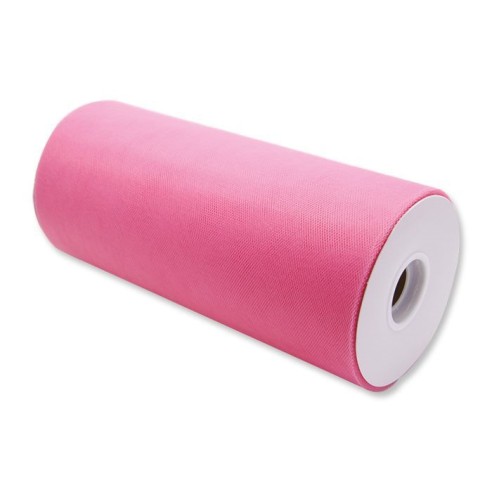 Bobina 25 cm 100 mt rotolo tulle decorazioni bomboniere colore Rosa art. 85120