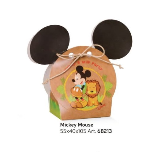 Bomboniera Scatola Confetti Topolino Mikey mouse WILD PARTY colore Avana 5,5 x 4 x h 10,5 cm set 10 pz art 68213