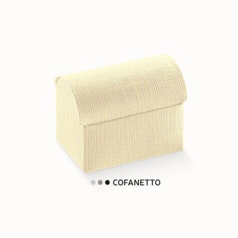 Scatola Cofanetto Baule Seta Avorio Bomboniera Matrimonio o Regalo misura 33x10xh 10 cm set 10 pz art 13021