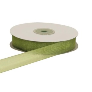 Nastro organza 6 mm rotolo bobina da 50 mt VERDE OLIVA  fai da te - art E0605