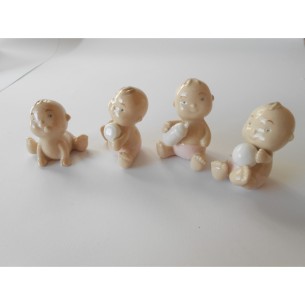 Bomboniera Decorazione Bimba baby Bebè in rosa varie figure 4,5 cm Battesimo Nascita set 4 pz art 03003