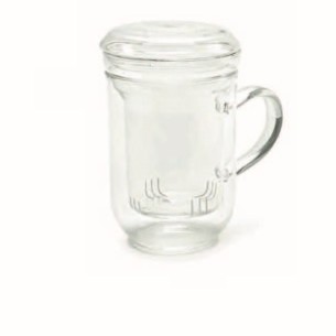 Bomboniera o decorazione Tazza Mug con porta the vetro tondo h 12,5 cm art 55993