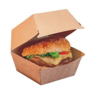 Vaschetta fondo per Hamburger BIODEGRADABILE carta Bio compostabile KRAFT AVANA festa Party 10X10X H 12 cm conf 50 pz Art 50707