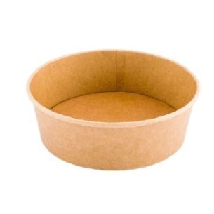 Vaschetta fondo per INSALTE BIODEGRADABILE carta Bio compostabile KRAFT AVANA Bowl Poke 15X12,8X H 6 cm 750 Ml conf 50 pz Art 16